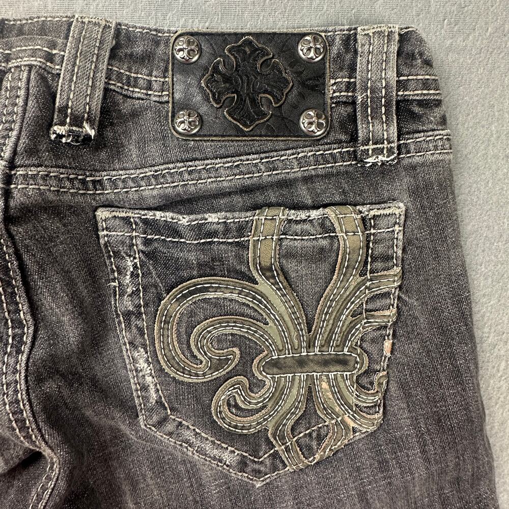 Miss Me Seattle Jeans Womens 28 Bootcut Fleur De Lis Embroidered - Picture 4 of 10